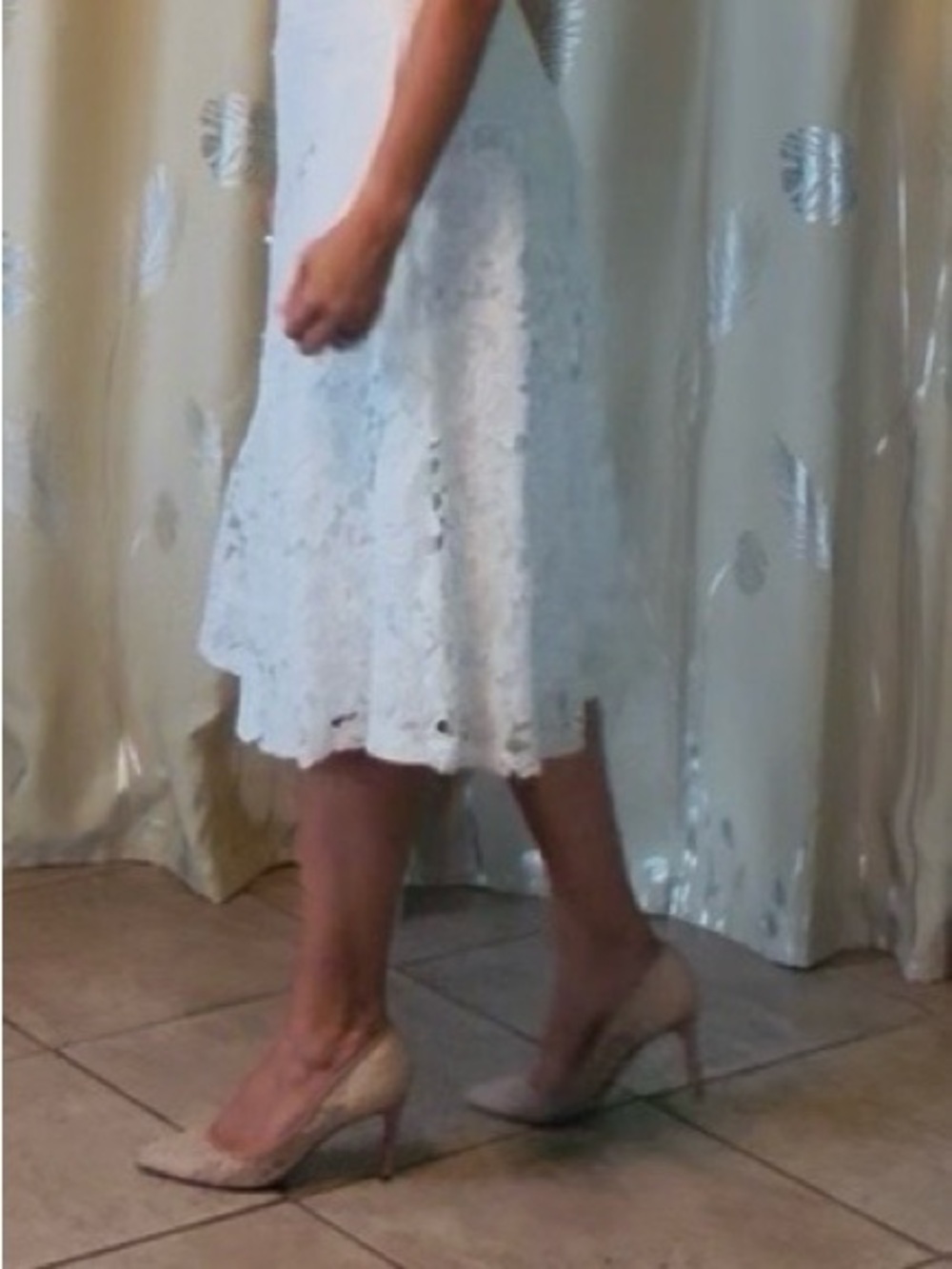 LK Bennet Beige Lace Pointed-Toe Pumps - Picture 9 of 12